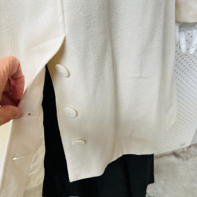 MAX / white wool pea coat / s/m (3906272805170451470)