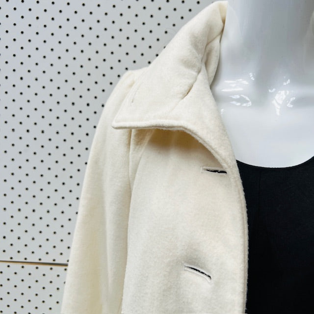 MAX / white wool pea coat / s/m (3906272808436750855)