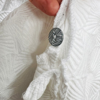 JANE DANIELS / white cotton jacket / 12 / made in nz (3906272957938898510)