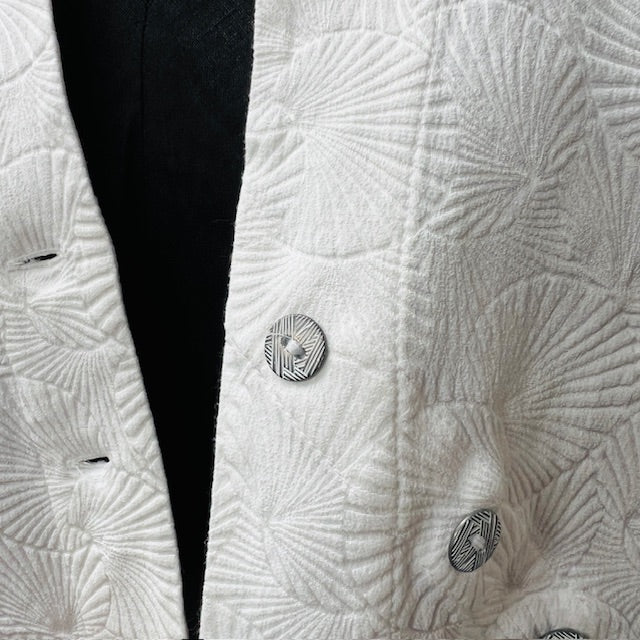 JANE DANIELS / white cotton jacket / 12 / made in nz (3906272961033394744)