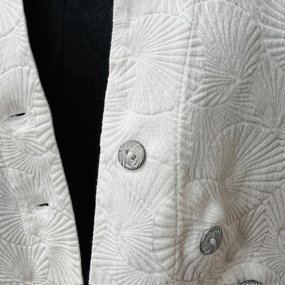 JANE DANIELS / white cotton jacket / 12 / made in nz (3906272961033394744)