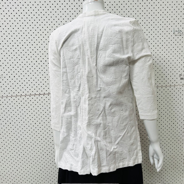 JANE DANIELS / white cotton jacket / 12 / made in nz (3906272962573892268)