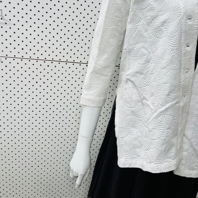 JANE DANIELS / white cotton jacket / 12 / made in nz (3906272965840731000)