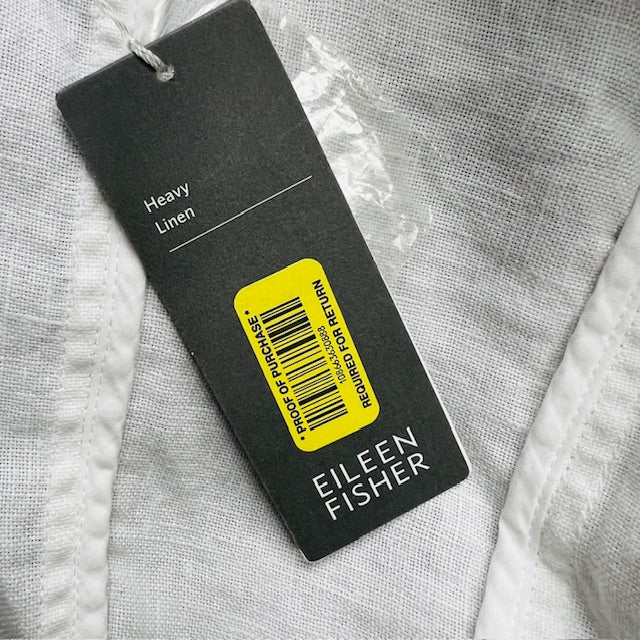 EILEEN FISHER / white linen jacket / m / new with tags (3906272985821130841)
