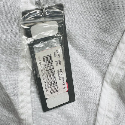EILEEN FISHER / white linen jacket / m / new with tags (3906272987226908848)