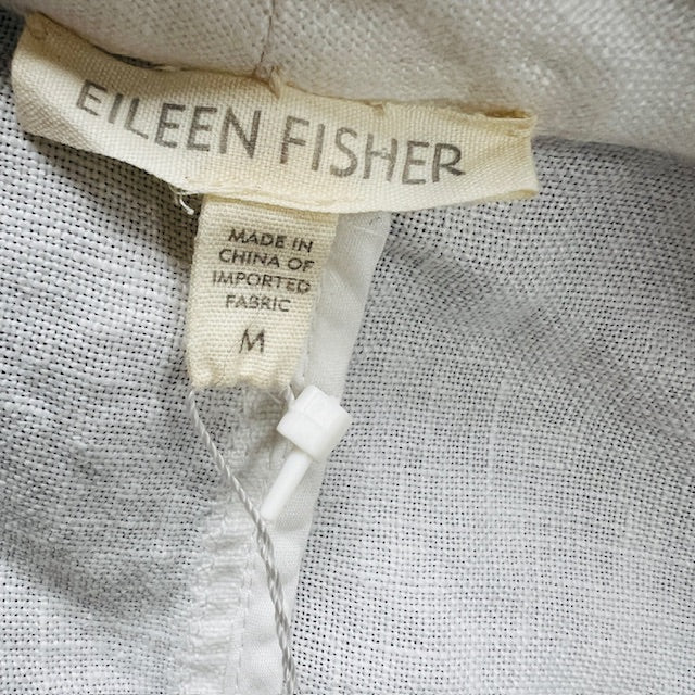 EILEEN FISHER / white linen jacket / m / new with tags (3906272988873921727)