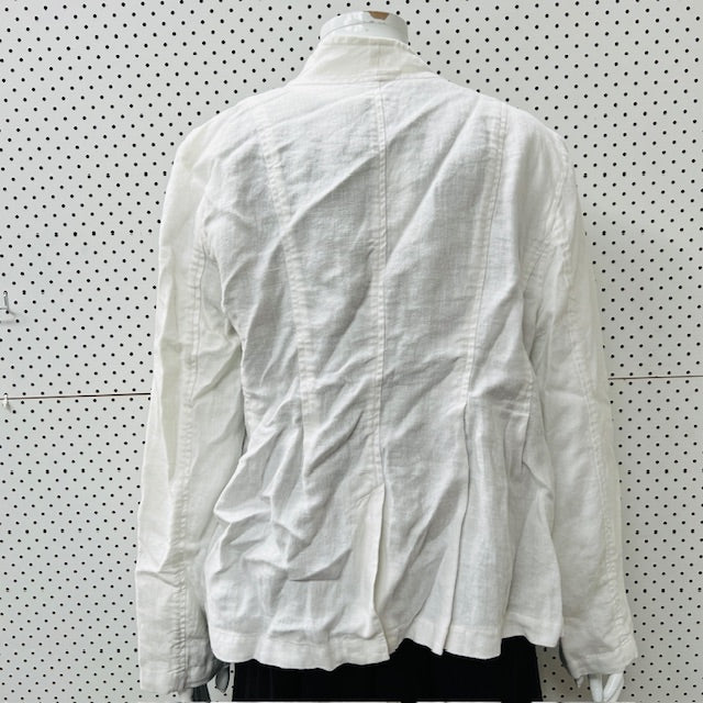 EILEEN FISHER / white linen jacket / m / new with tags (3906272991695948609)