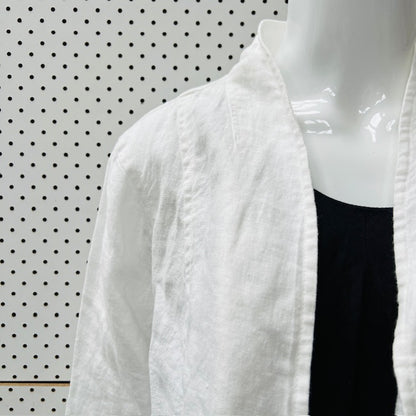 EILEEN FISHER / white linen jacket / m / new with tags (3906272993442740329)