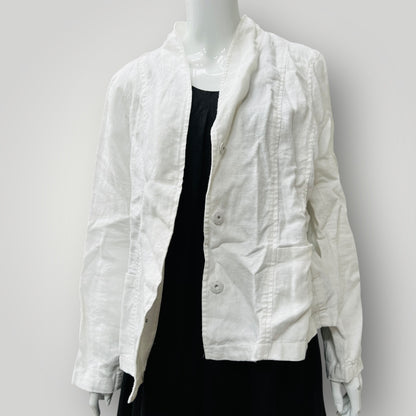 EILEEN FISHER / white linen jacket / m / new with tags (3906273234385247064)
