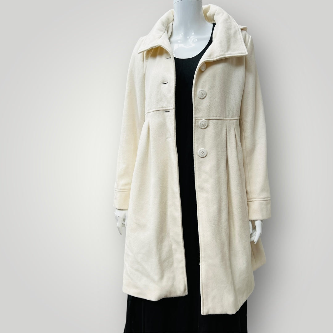 MAX / white wool pea coat / s/m (3906273274758706433)