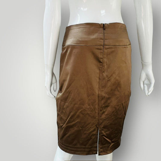 NKD / brown pencil skirt / made in nz / 10 (3906301906565191561)