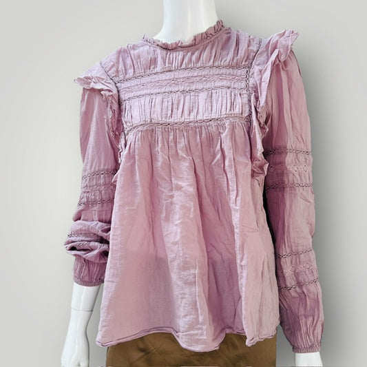 WITCHERY / romantic frill detail top / m (3906301907794104132)