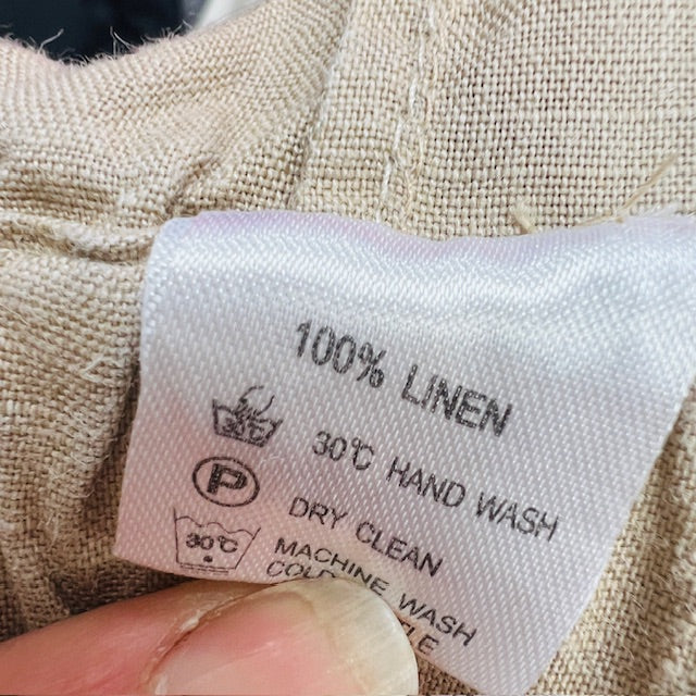 VIVID / 100% linen / barrel leg pants / m (3906373456619591310)