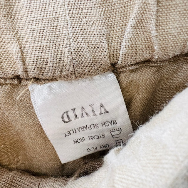VIVID / 100% linen / barrel leg pants / m (3906373461391151867)
