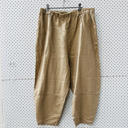 VIVID / 100% linen / barrel leg pants / m (3906373464744285225)