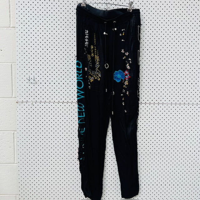 DIESEL / cute satin pants with embroidery / s (3906373521058428361)