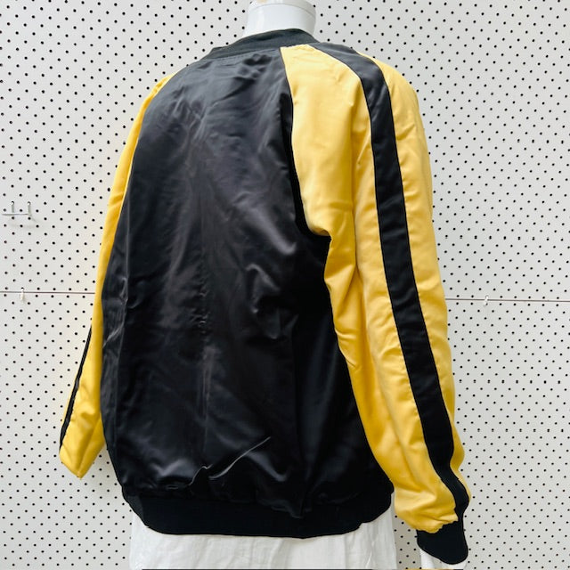 reversible / satin jacket with embroidery / m (3906717028221045680)