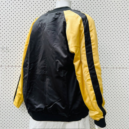reversible / satin jacket with embroidery / m (3906717028221045680)