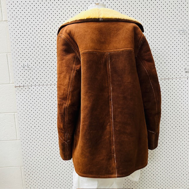 1970s british vintage / BAILY'S GLASTONBURY / suede sheepskin shearling jacket (3906717032577781056)