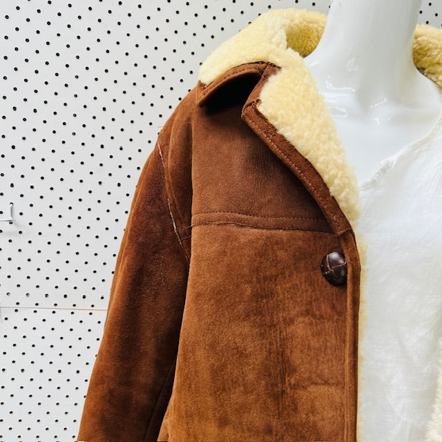 1970s british vintage / BAILY'S GLASTONBURY / suede sheepskin shearling jacket (3906717034114537593)