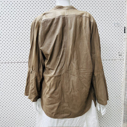 1980s nz vintage / FRENZI / perforated leather jacket / s (3906717046157157237)