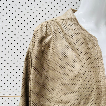 1980s nz vintage / FRENZI / perforated leather jacket / s (3906717048467918905)