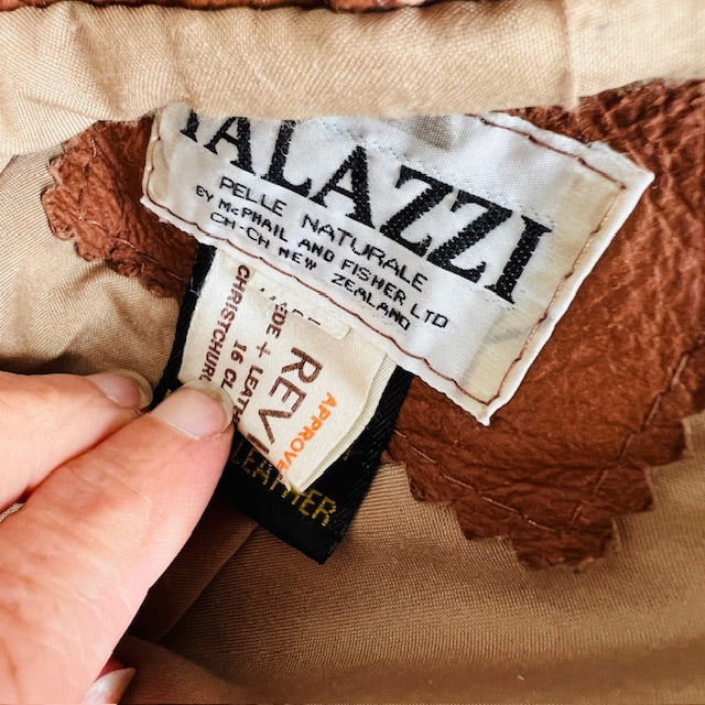 1960s nz vintage / PALAZZI / butter soft brown leather jacket / m (3906717083513742927)