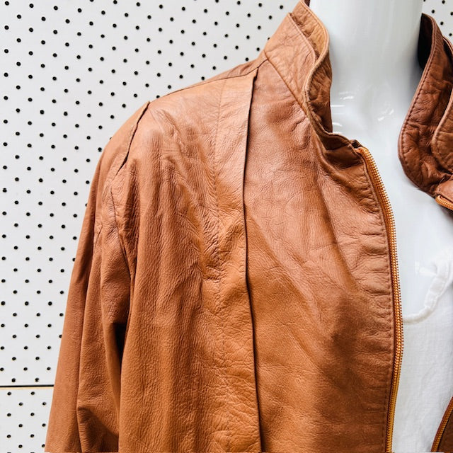 1960s nz vintage / PALAZZI / butter soft brown leather jacket / m (3906717087984739803)