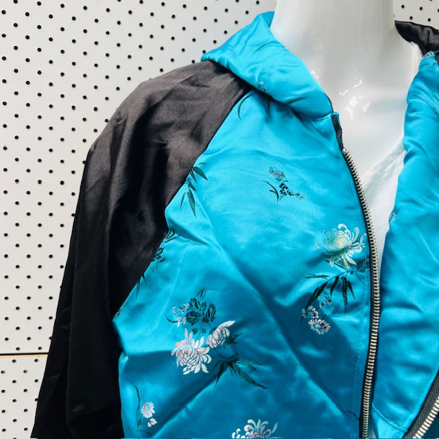 silk hooded bomber jacket / m/l (3906717089412559966)
