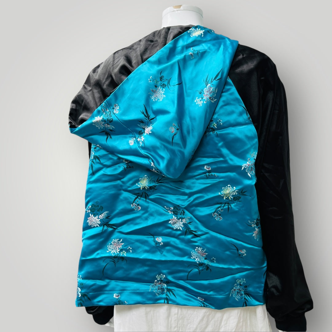 silk hooded bomber jacket / m/l (3906717254440493206)