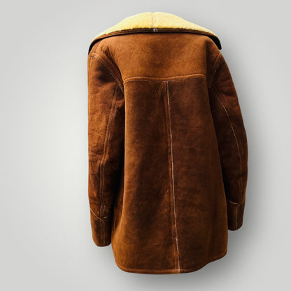 1970s british vintage / BAILY'S GLASTONBURY / suede sheepskin shearling jacket (3906717279831916407)
