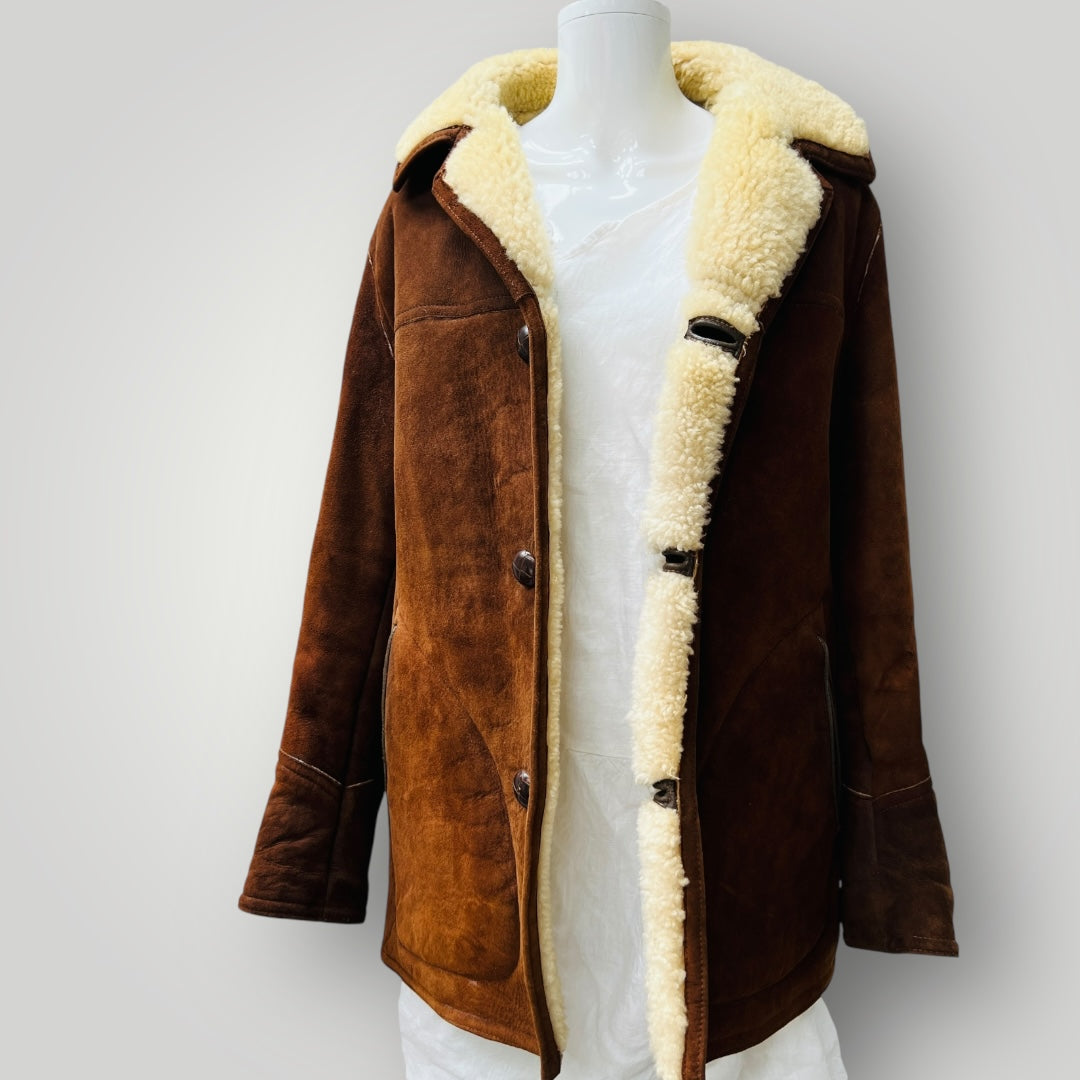 1970s british vintage / BAILY'S GLASTONBURY / suede sheepskin shearling jacket (3906717281464988182)