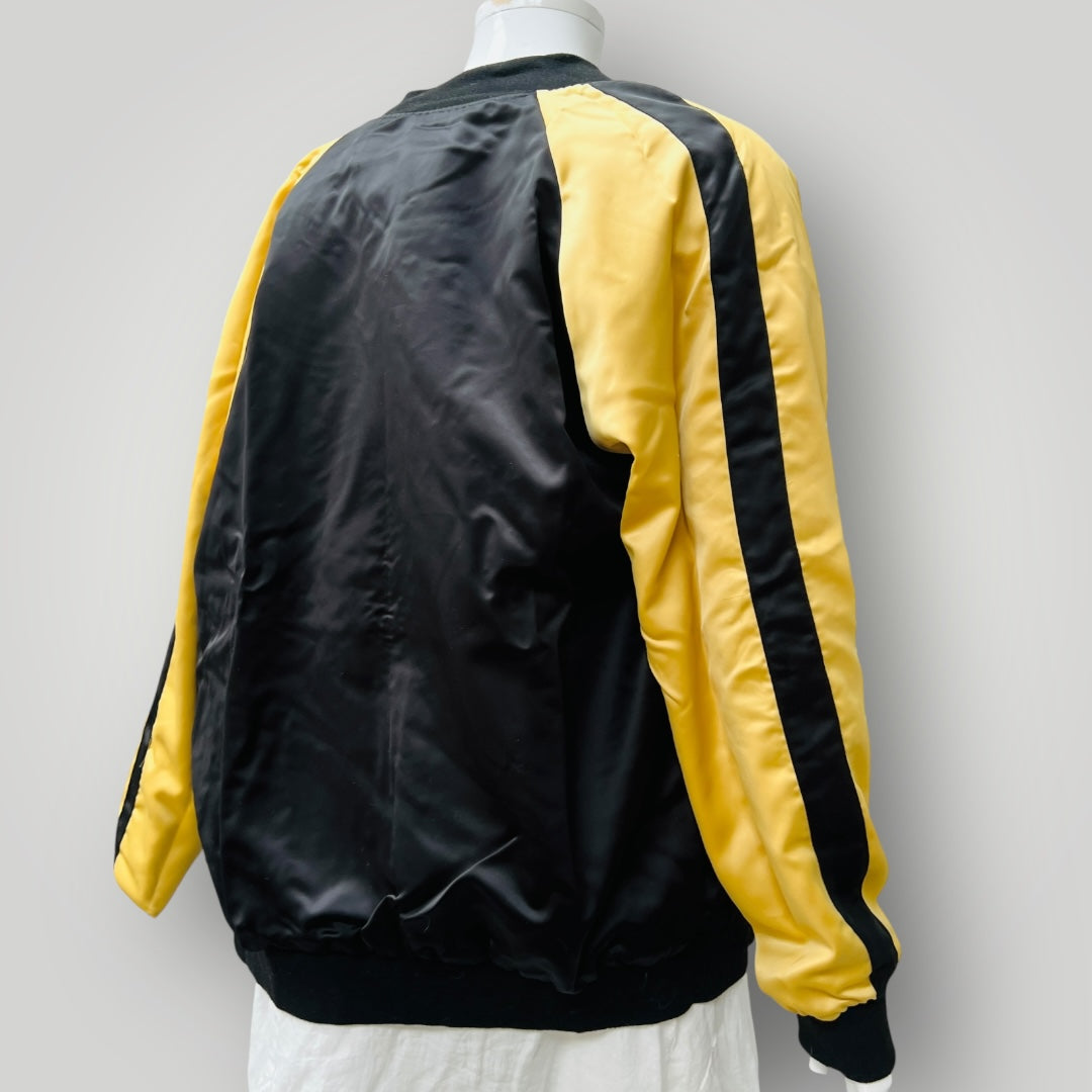 reversible / satin jacket with embroidery / m (3906717283145522170)