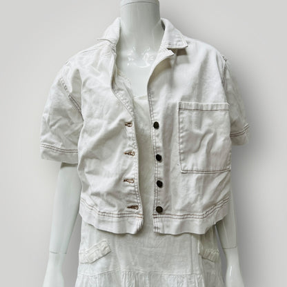 short sleeved / white cotton jacket / 12 (3906717289783511571)