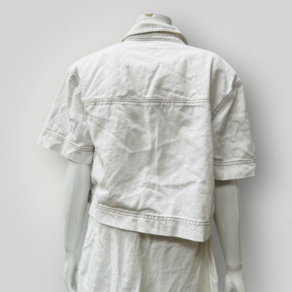 short sleeved / white cotton jacket / 12 (3906717291626215504)