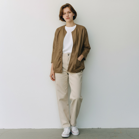 1980s nz vintage / FRENZI / perforated leather jacket / s (3906789993621672411)