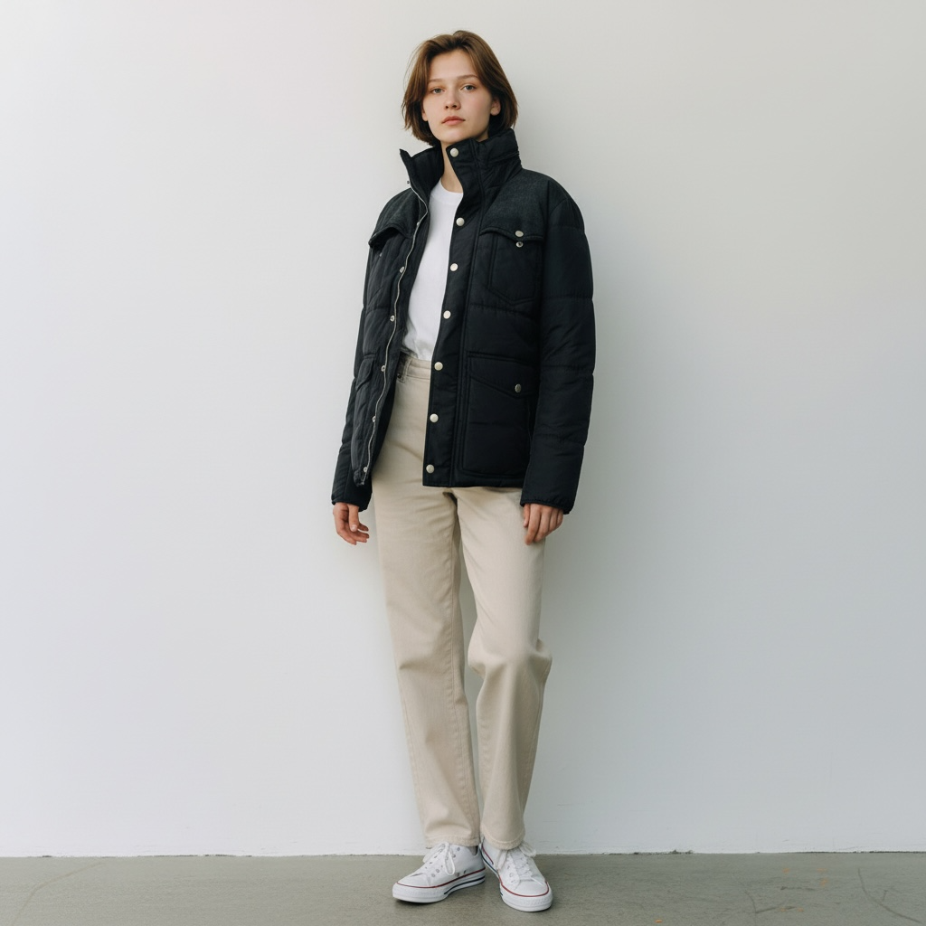 DIESEL / padded jacket with feature buttons and zips / XL (3906790001843524389)