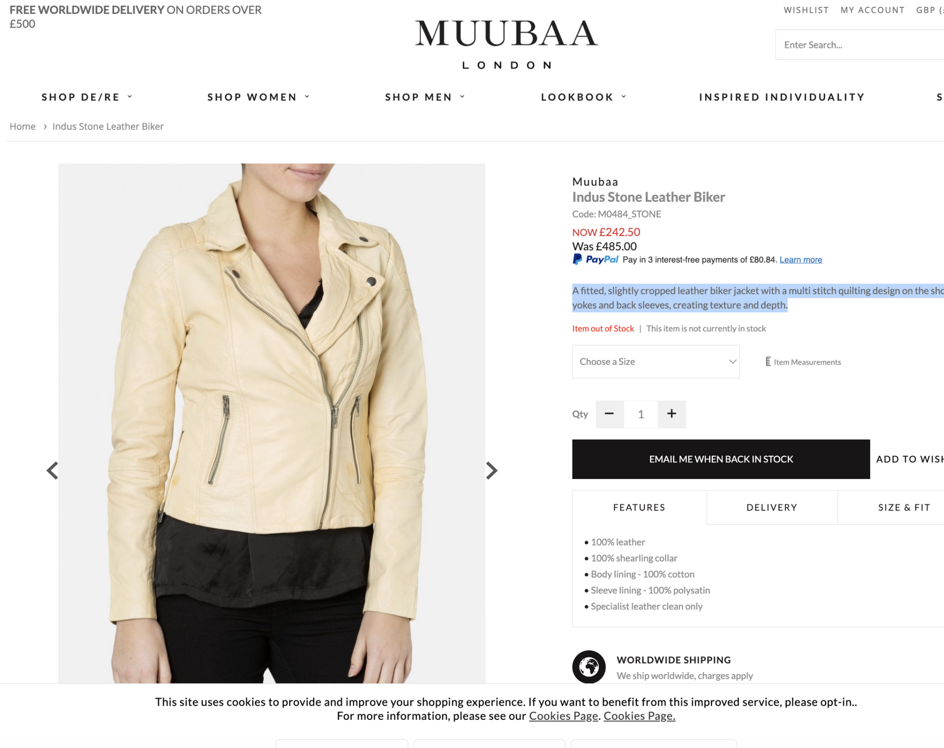 Muubaa / Indus Stone Leather Biker / $1000rrp (3906795654240823843)
