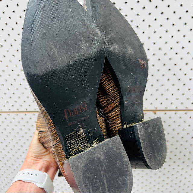 PANSI / gold ankle boots / 37 / made in spain (3906882845349709296)