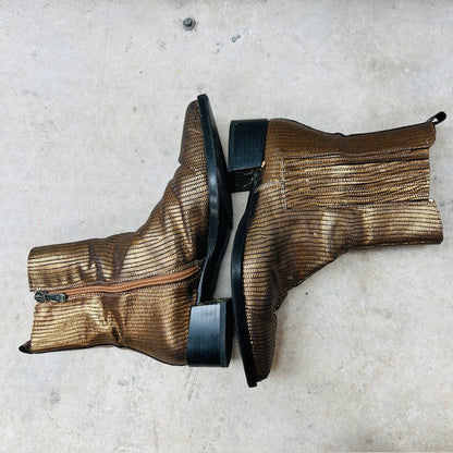 PANSI / gold ankle boots / 37 / made in spain (3906882862164768059)