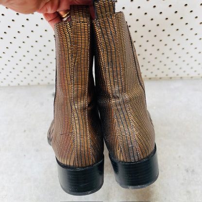 PANSI / gold ankle boots / 37 / made in spain (3906882867952366637)