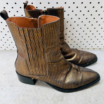 PANSI / gold ankle boots / 37 / made in spain (3906882878393150948)