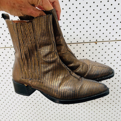 PANSI / gold ankle boots / 37 / made in spain (3906882883505425356)