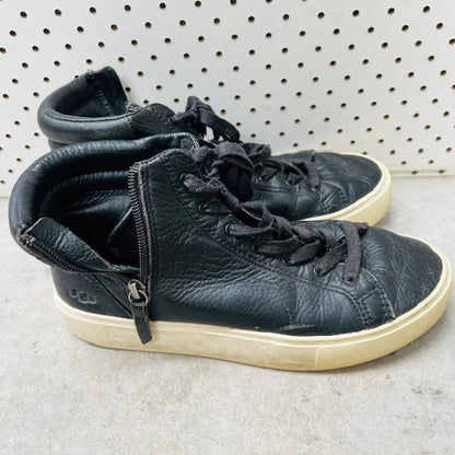 UGG / olli high top sneakers in black leather / 39 (3906882915743694179)