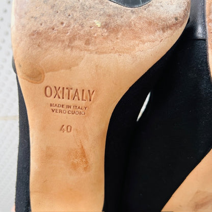 OXITALY / black leather pumps / 40 (3906882958841668177)
