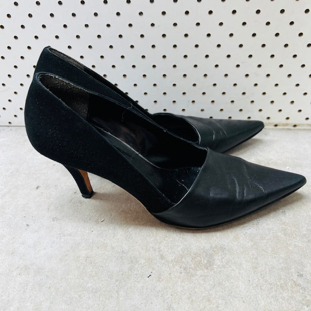 OXITALY / black leather pumps / 40 (3906882978526826797)