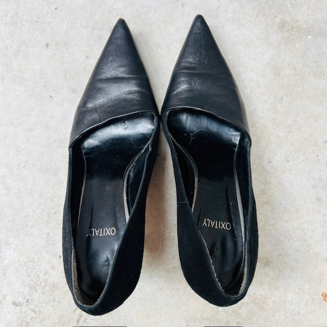 OXITALY / black leather pumps / 40 (3906882981701861719)