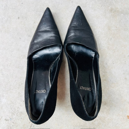 OXITALY / black leather pumps / 40 (3906882981701861719)