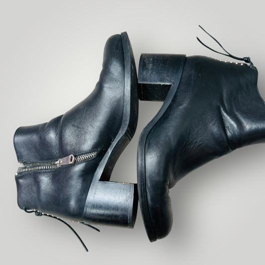 EMPORIO ITALIA / leather boots / made in italy / 40 (3906883633207215927)