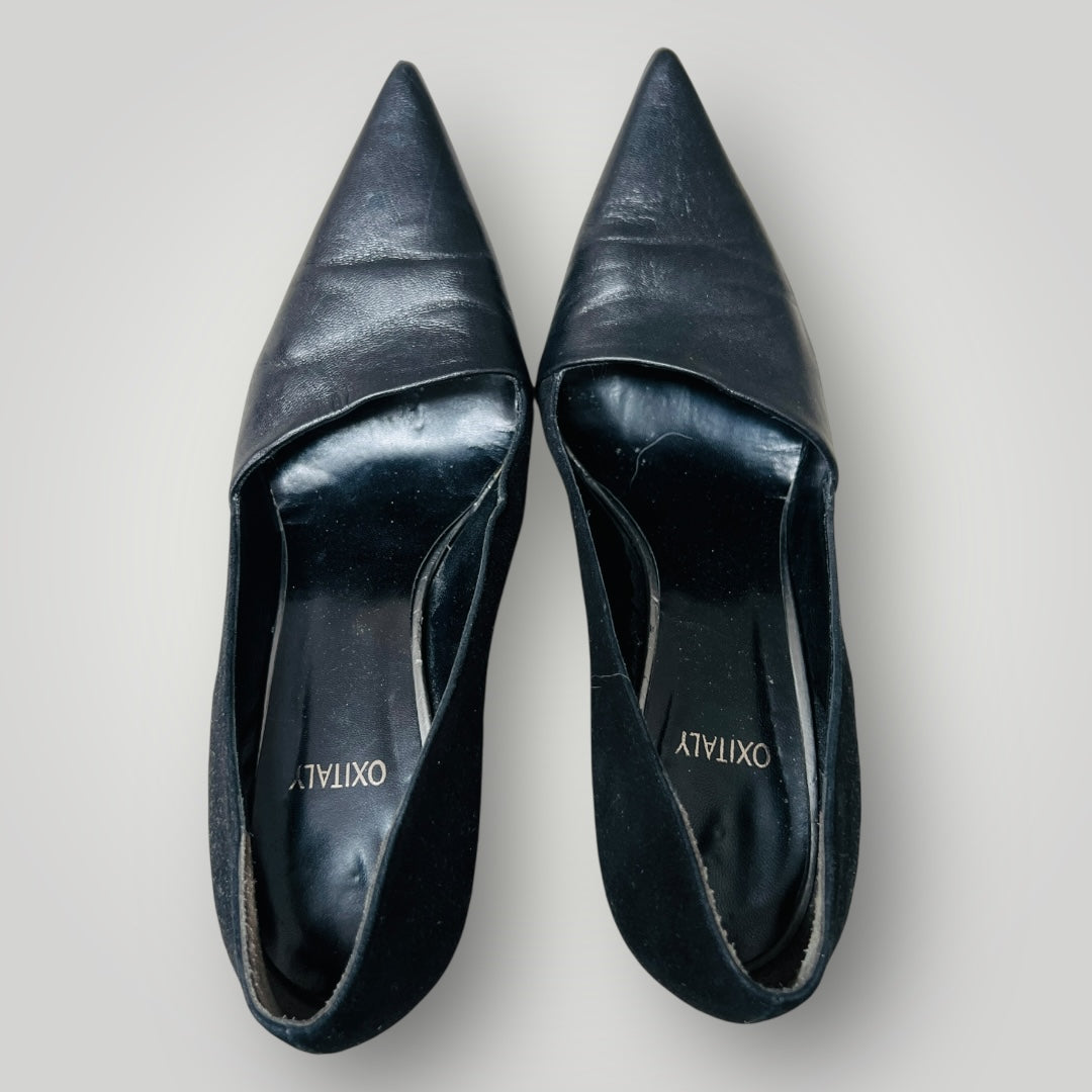 OXITALY / black leather pumps / 40 (3906883641103567629)